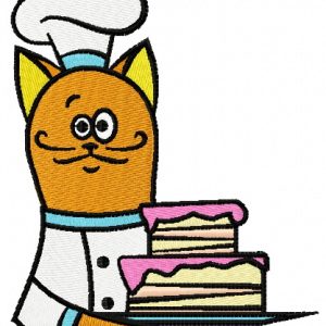 Cat chef 2 embroidery design