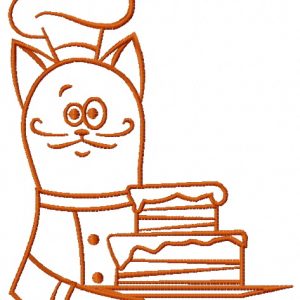 Cat chef 3 embroidery design