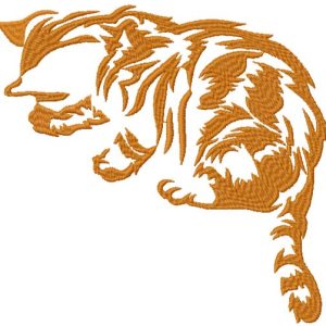 Cat play embroidery design