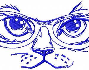 Cat glasses embroidery design