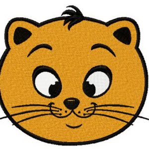 Cat happy face embroidery design