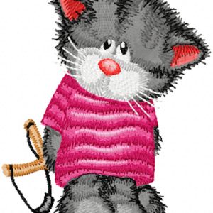 Cat is hooligan embroidery design