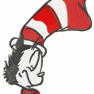 Cat in the Hat sleeping embroidery design