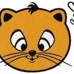 Cat in love embroidery design