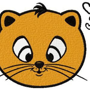 Cat in love embroidery design