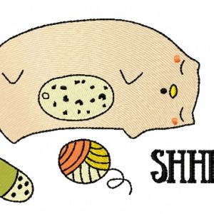 Cat is sleeping embroidery design