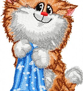 Cat like wash embroidery design