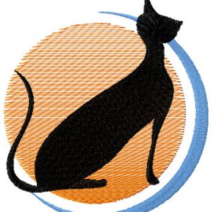 Cat and moon 2 embroidery design
