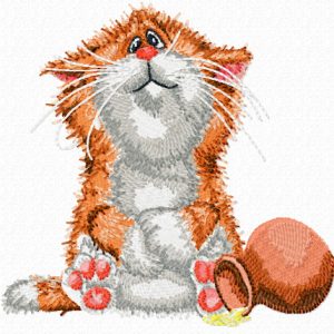 Cat not happy embroidery design