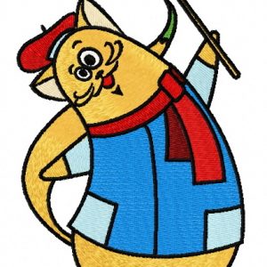 Cat the painter embroidery design