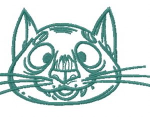 Cat with big nose embroidery design