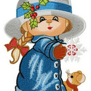 Catching snowflake embroidery design