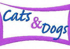 Cats and Dogs sign embroidery design