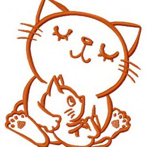 Cat's family 3 embroidery design
