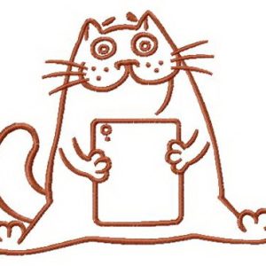 Cats like computer games too embroidery design