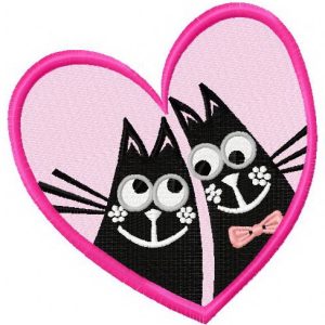 Cat's love 2 embroidery design