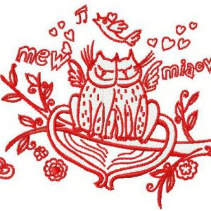 Cat's love 2 embroidery design