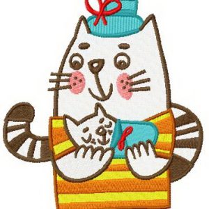 Cat's newborn embroidery design