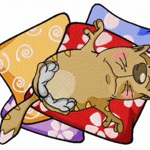 Cat's relax embroidery design