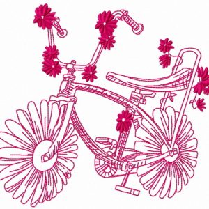 Chamomile bicycle 2 embroidery design