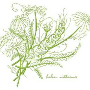 Chamomiles bouquet embroidery design