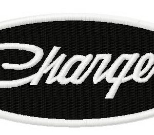 Charger logo embroidery design