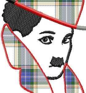 Charlie Chaplin embroidery design