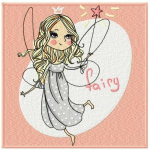 Charming fairy embroidery design