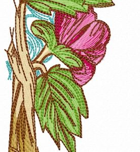 Charming pink flower embroidery design