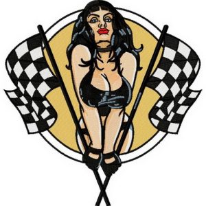 Checkered flags embroidery design