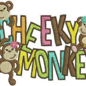 Cheeky monkey embroidery design