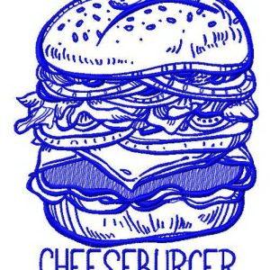 Cheeseburger 3 embroidery design