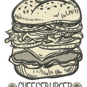 Cheeseburger embroidery design