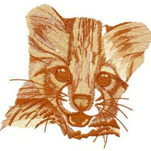 Cheetah roars embroidery design