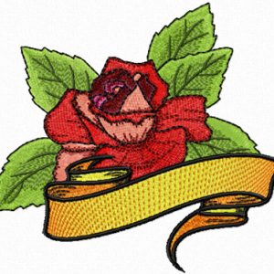 Cherokee Rose with Banner  embroidery design