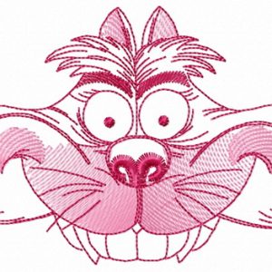 Cheshire cat hat sketch embroidery design