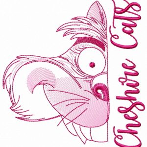 Cheshire cat muzzle sketch embroidery design