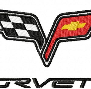 Chevrolet Corvette logo embroidery design