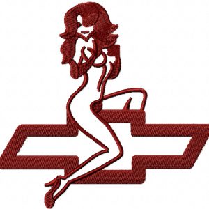 Chevrolet Lady logo embroidery design