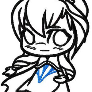 Chibi Anna applique embroidery design