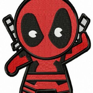 Chibi Deadpool embroidery design