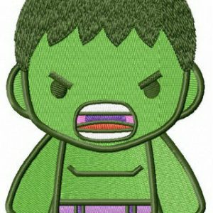 Chibi Hulk embroidery design