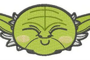 Chibi Master Yoda head embroidery design