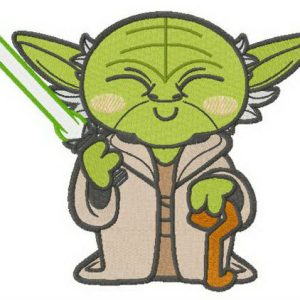 Chibi Master Yoda embroidery design