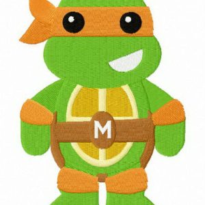 Chibi Michelangelo embroidery design