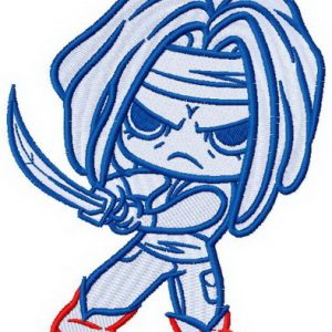 Chibi Michonne embroidery design