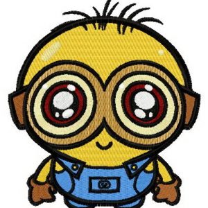 Chibi minion embroidery design