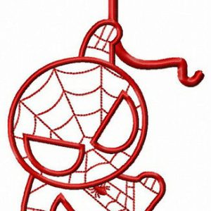 Chibi Spiderman watching you embroidery design