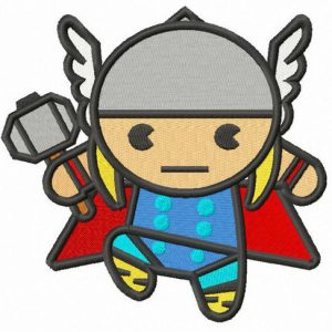 Chibi Thor embroidery design