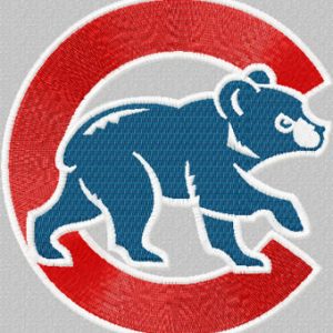 Chicago Cubs logo embroidery design